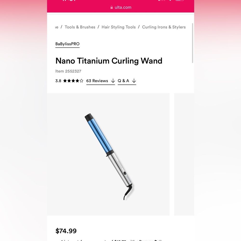 BABYLISSPRO NANO TI 1.25" WAND